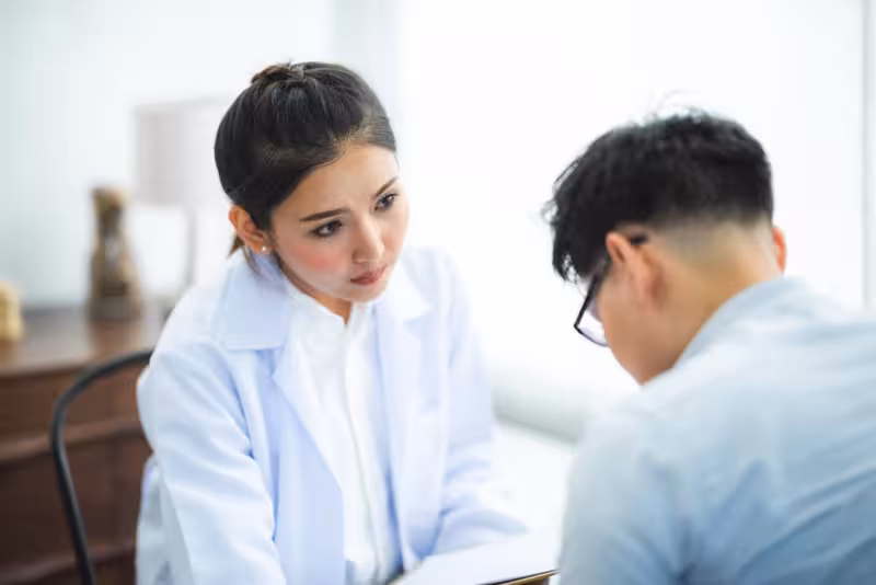 Nearby North West London Clinics and Travel Choices: A doctor and patient during a consultation Doctor and patient consultation for Nearby North West London Clinics and Travel Choices - Mill Hill: Private Microsuction Ea...